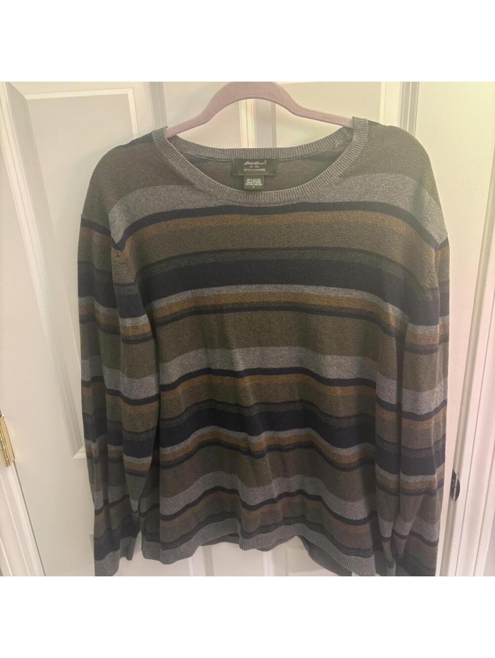 Eddie Bauer Men's Multi and Green Jumper
